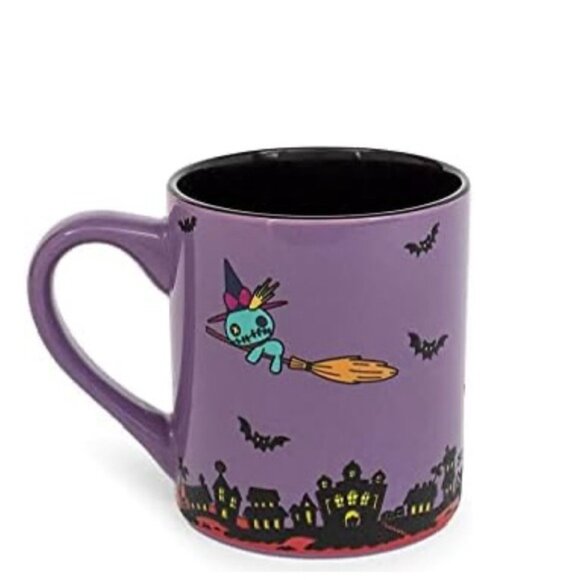NEW Disney Lilo and Stitch Halloween Scene with Glitter Ceramic Mug 20 oz - Picture 3 of 4